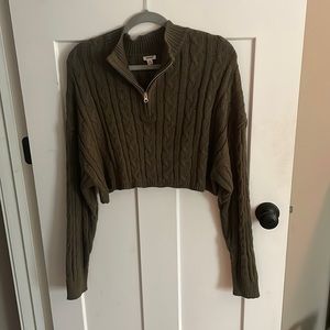 Cropped knit sweater